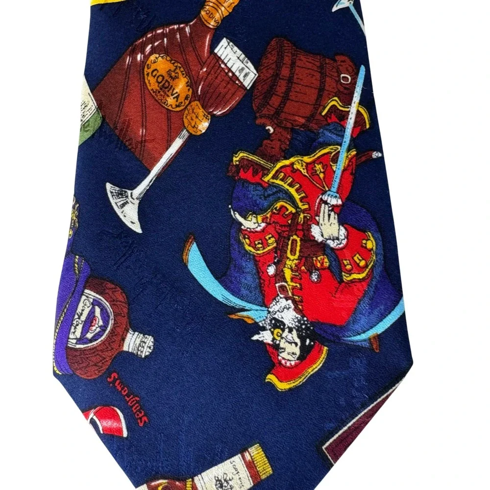 Vintage Nicole Miller Seagrams silk‎ tie 1994